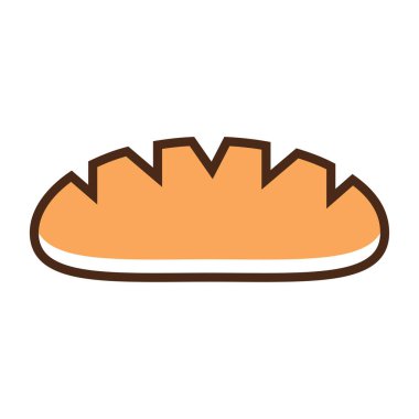 Renkli simge ekmeği. Değiştirme yeteneği olan basit vektör illüstrasyonu.