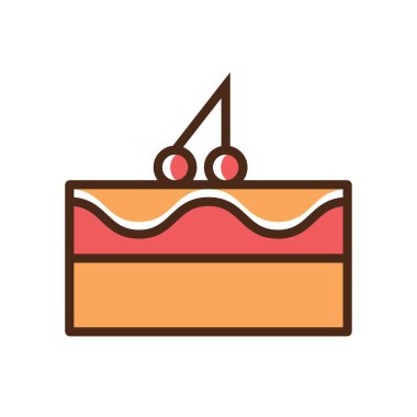 Renkli ikon kek. Değiştirme yeteneği olan basit vektör illüstrasyonu.