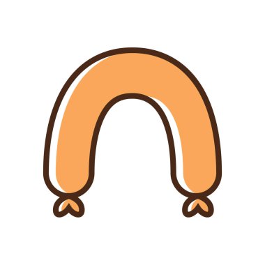 Renk simgesi sosisi. Değiştirme yeteneği olan basit vektör illüstrasyonu.