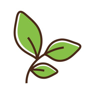 Renk simgesi defne yaprağı. Değiştirme yeteneği olan basit vektör illüstrasyonu.