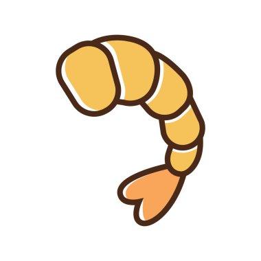 Renkli simge karidesi. Değiştirme yeteneği olan basit vektör illüstrasyonu.