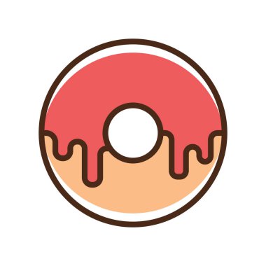 Renkli simge çöreği. Değiştirme yeteneği olan basit vektör illüstrasyonu.