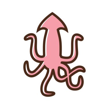 Renk simgesi mürekkep balığı. Değiştirme yeteneği olan basit vektör illüstrasyonu.