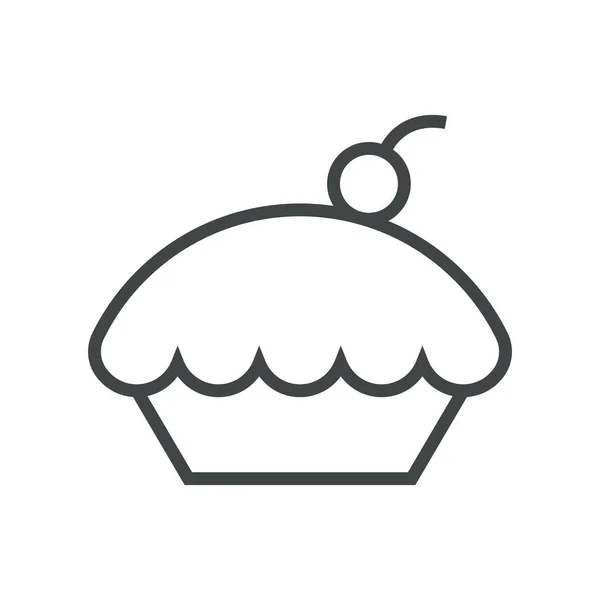 Icono de línea pastel de cereza — Vector de stock