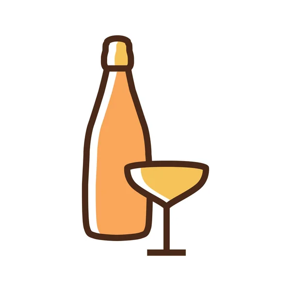 Color icon champagne. Simple vector illustration with ability to change. — Stock Vector