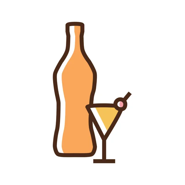 Color icono de martini. Ilustración vectorial simple con capacidad de cambio . — Vector de stock