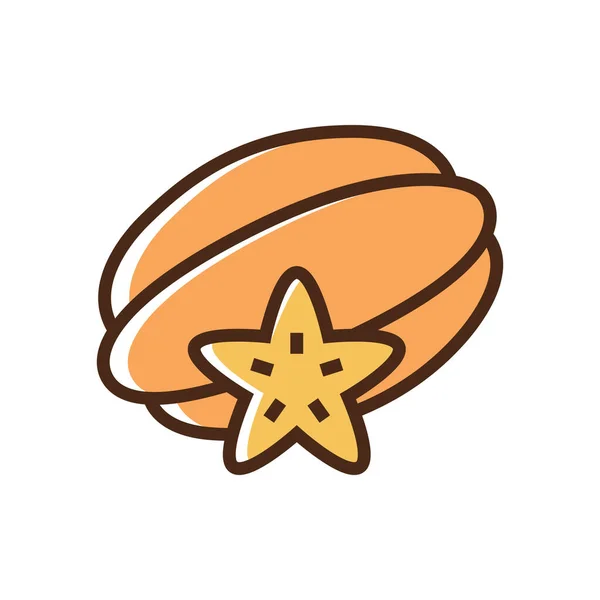 Icono de color carambola. Ilustración vectorial simple con capacidad de cambio . — Vector de stock