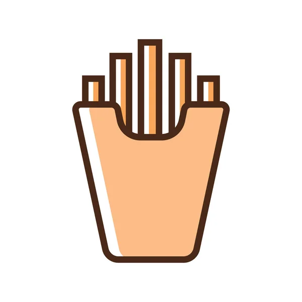 Icono de color patatas fritas — Vector de stock