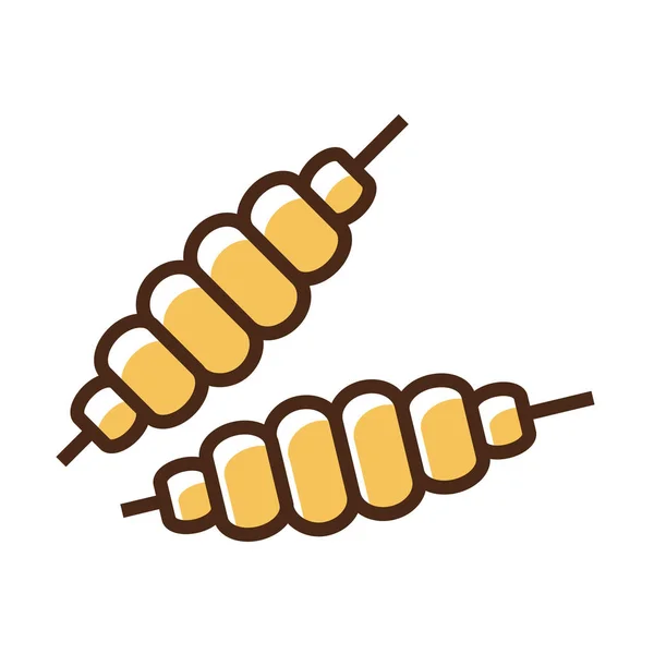 Icono de color orugas fritas — Vector de stock