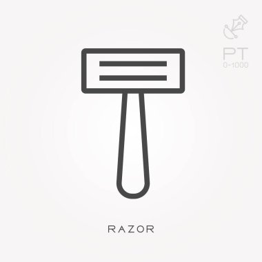 Çizgi simgesi jilet. Değiştirme yeteneği ile basit vektör illüstrasyon.