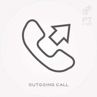 Satır simgesi giden çağrı