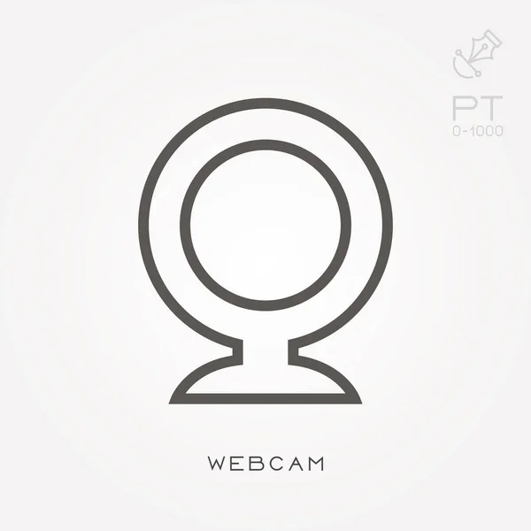 Webcam ícone de linha. Ilustração vetorial simples com capacidade de mudança . — Vetor de Stock