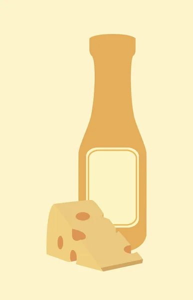 Salsa de queso en frasco — Vector de stock