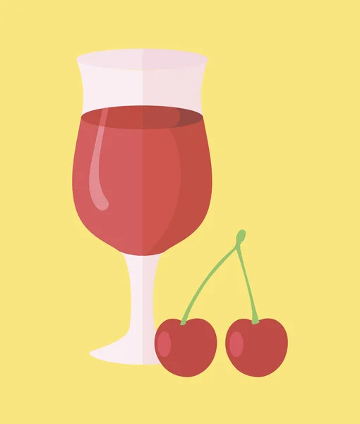 Koktajl wiśniowy ze świeżymi jagodami — Wektor stockowy