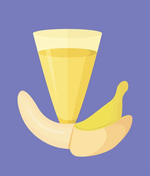 Cocktail à la banane. Illustration vectorielle simple avec possibilité de changer . — Image vectorielle