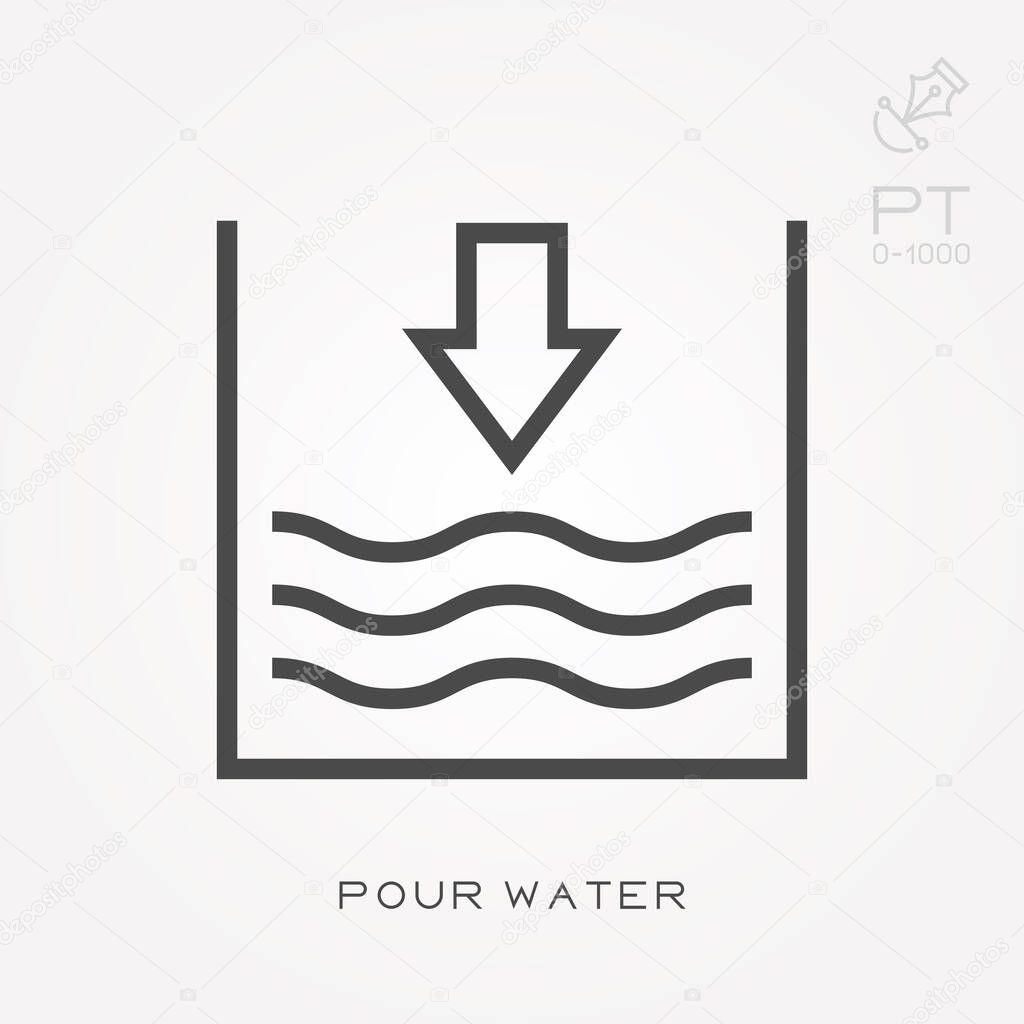 Line icon pour water