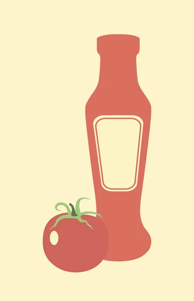 Sauce aux tomates. Illustration vectorielle simple avec possibilité de changer . — Image vectorielle