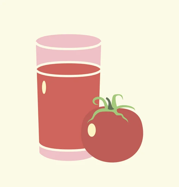 Χυμός ντομάτας σε ποτήρι — Διανυσματικό Αρχείο