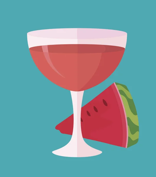 Watermelon juice in glass — Stock Vector