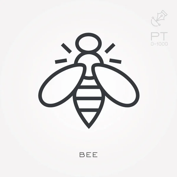 Line icon bee. Simple vector illustration with ability to change. — Stock Vector