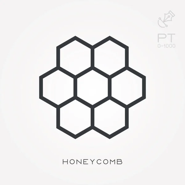 Line icon honeycomb. Simple vector illustration with ability to change. — Stock Vector