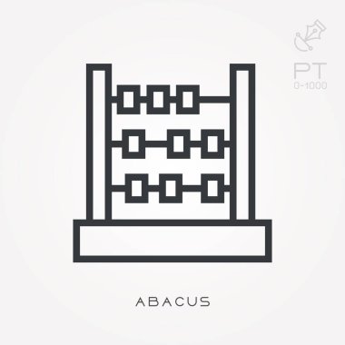 Çizgi ikonu abaküsü. Değiştirme yeteneği olan basit vektör illüstrasyonu.