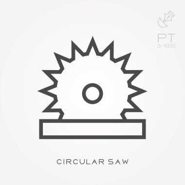 Çizgi simgesini daire testere