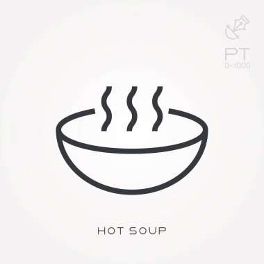 Satır simgesi sıcak çorba