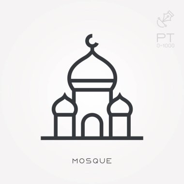 Çizgi simgesi camisi. Değiştirme yeteneği olan basit vektör illüstrasyonu.