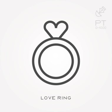 Satır simgesi aşk yüzüğü