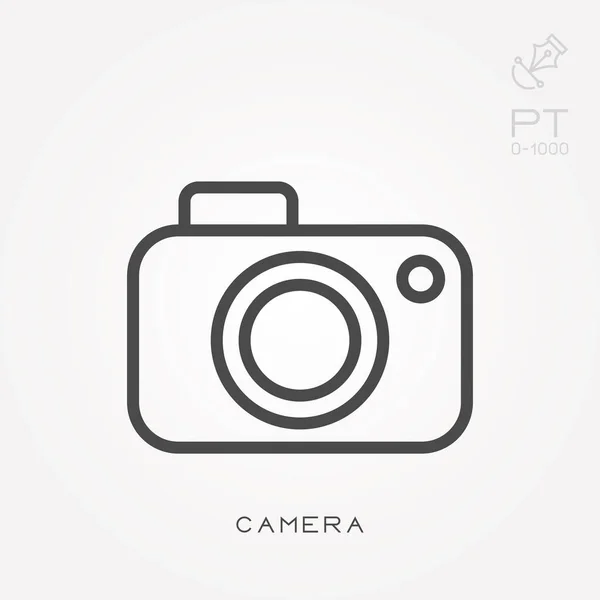 Line icon camera. Simple vector illustration with ability to change. — Stock Vector