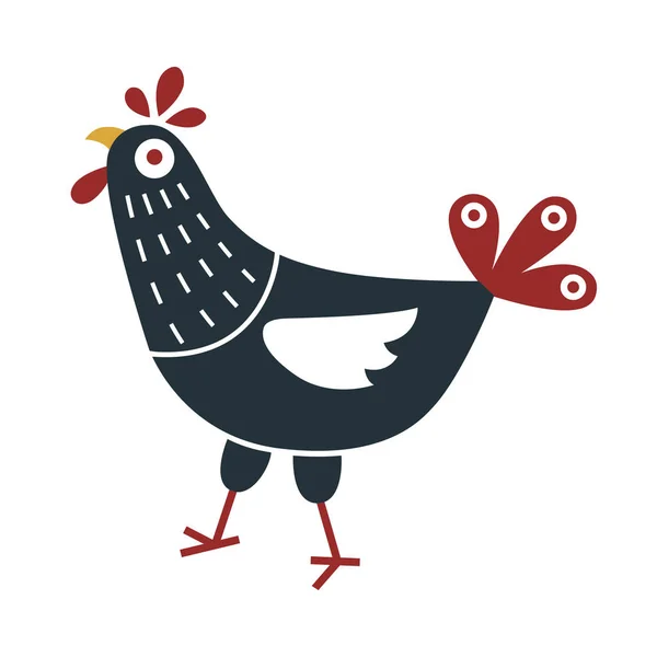 Illustrazione del pollo. Semplice illustrazione vettoriale con capacità di cambiamento . — Vettoriale Stock