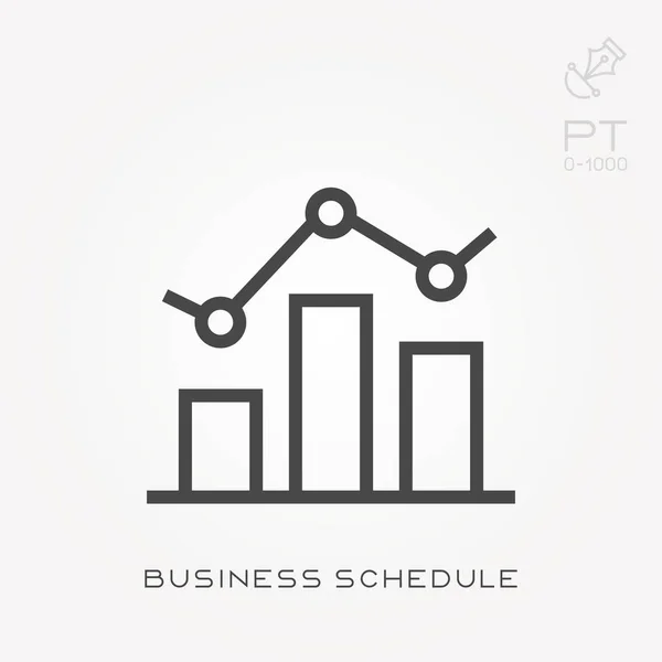 Line icon business schedule — 스톡 벡터