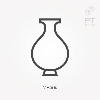 Satır ikonu vazosu. Değiştirme yeteneği olan basit vektör illüstrasyonu.