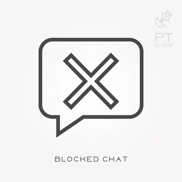 Line icon blocked chat — Διανυσματικό Αρχείο