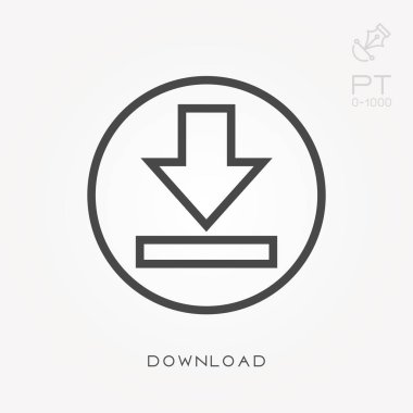 Satır simgesi indir. Değiştirme yeteneği ile basit vektör illüstrasyon.