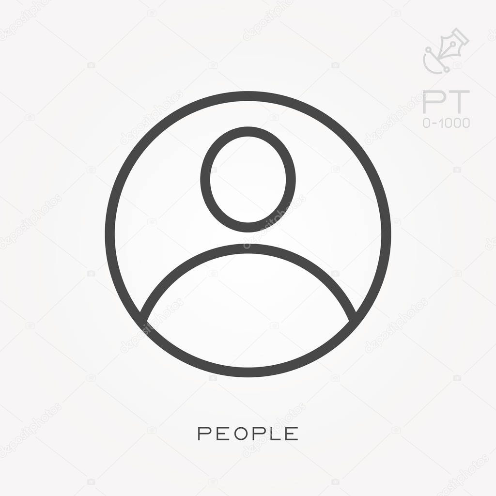 Line icon people. Simple vector illustration with ability to change.