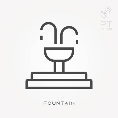 Hat simgesi çeşmesi. Değiştirme yeteneği olan basit vektör illüstrasyonu.