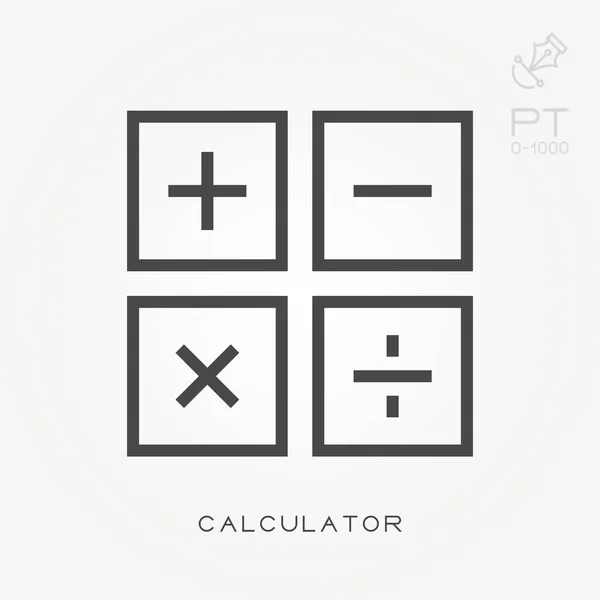 Kalkulačka ikon řádku. Jednoduchá vektorová ilustrace se schopností změny. — Stockový vektor