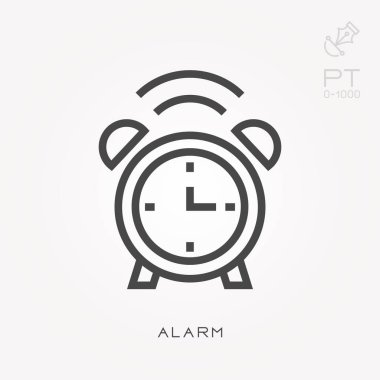 Line icon alarm. Simple vector illustration with ability to change.