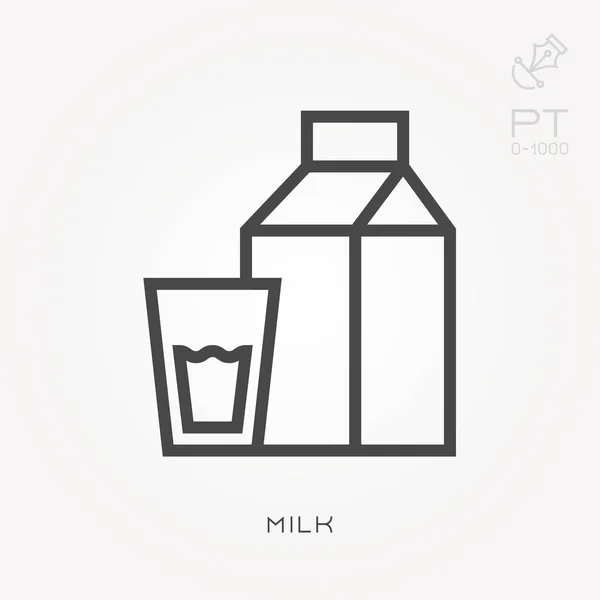 Zeilensymbol Milch. einfache Vektordarstellung mit der Möglichkeit, Änderungen vorzunehmen. — Stockvektor