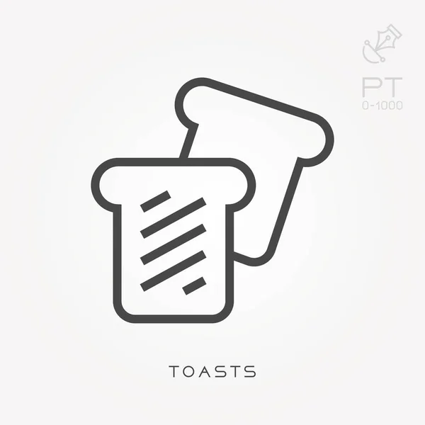 Tostadas de iconos. Ilustración vectorial simple con capacidad de cambio . — Vector de stock