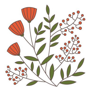 Çiçek desenli renk vektör illüstrasyonu