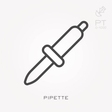 Çizgi simgesi pipeti. Değiştirme yeteneği olan basit vektör illüstrasyonu.