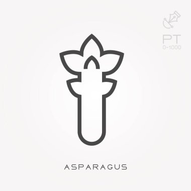 Çizgi ikonu kuşkonmazı. Değiştirme yeteneği olan basit vektör illüstrasyonu.