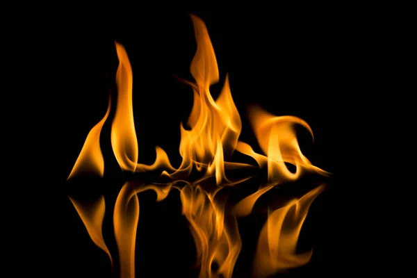 Fire Flames Black Background — Stock Photo, Image