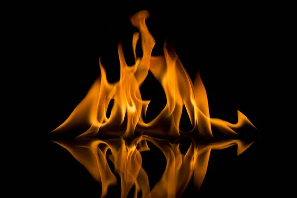 Fire Flames Black Background — Stock Photo, Image