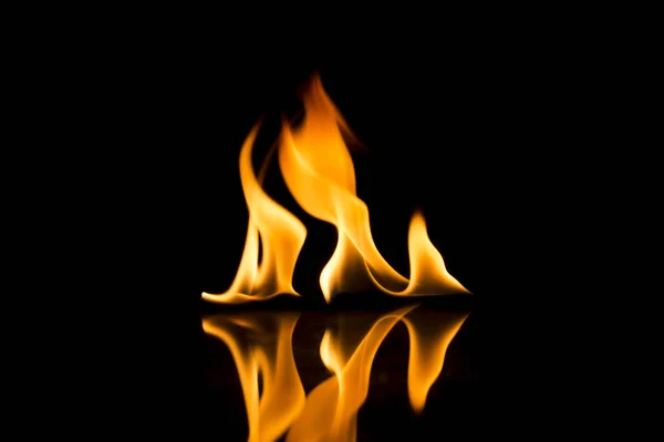 Fire Flames Black Background — Stock Photo, Image