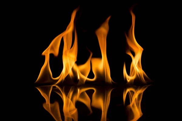 Fire Flames Black Background — Stock Photo, Image