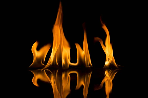 Fire Flames Black Background — Stock Photo, Image